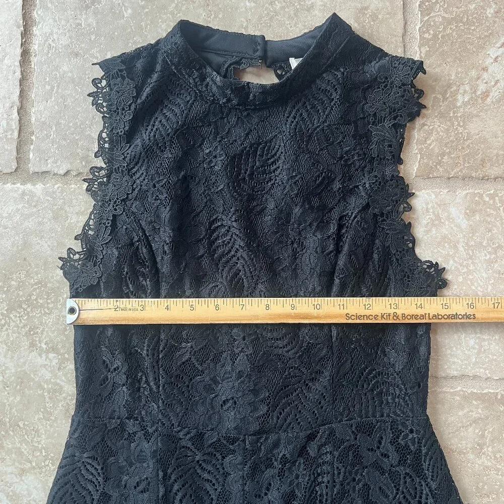 Francesca's Collections Black Lace Sleeveless Romper